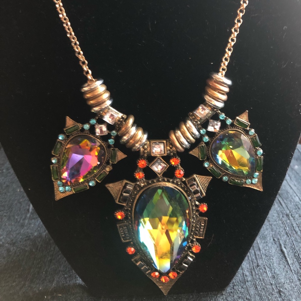 NWT Statement Necklace!!  Colorful Mystic stones, accents & mixed metal spacers